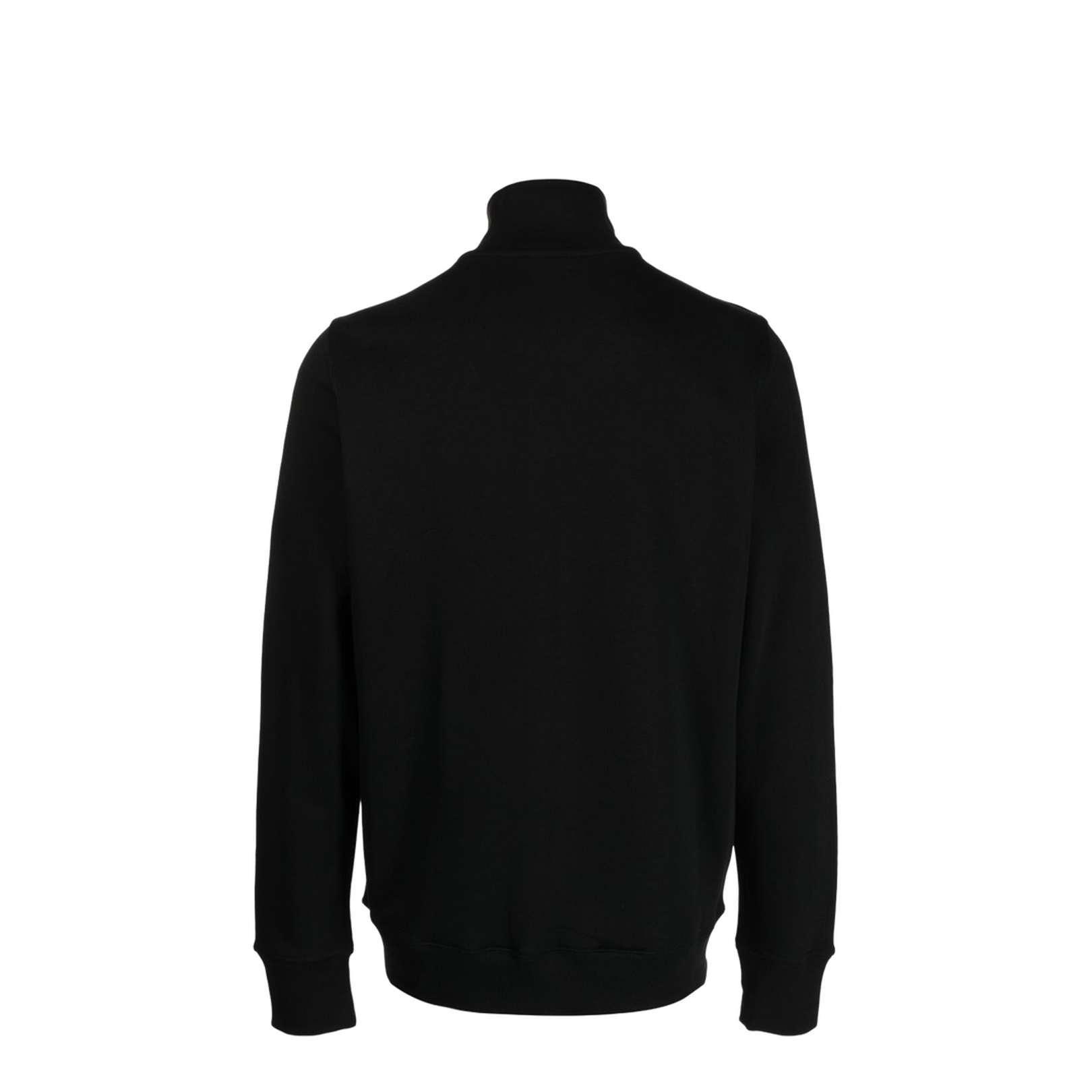 Black Cotton Zebra Logo Zip Sweatshirt