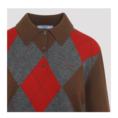 MAYFEYR - Prada - Argyle Knit Polo Sweater - P24G3PSOOO6519F0CQJ