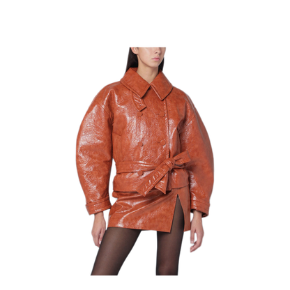 MAYFEYR - The Andamane - Tan Leather Effect Belted Jacket - T182038ATNV128CU