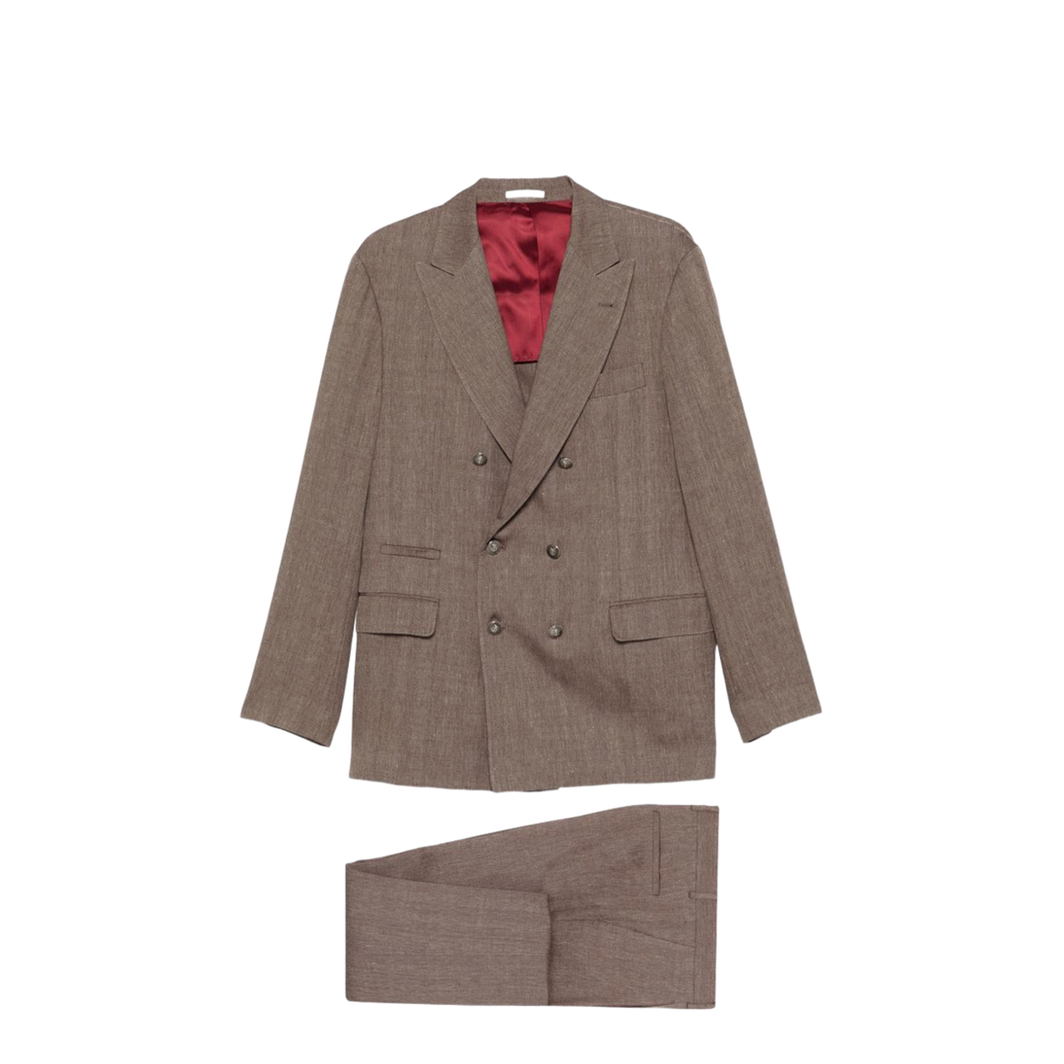 Double-Breasted Leisure Suit - Brown