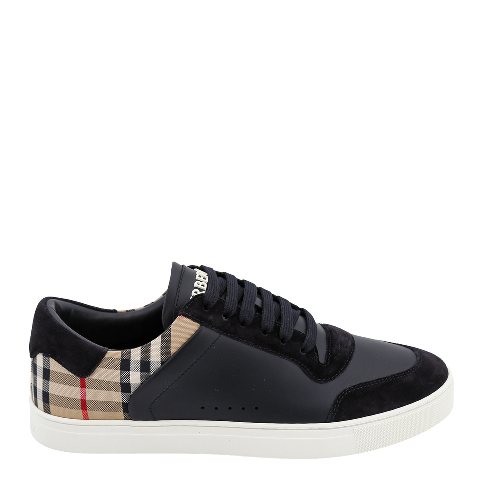 Check and Leather Sneaker