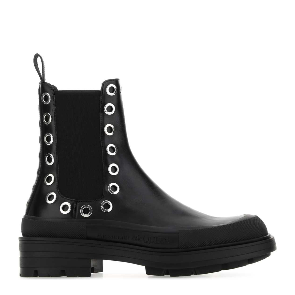 MAYFEYR - Alexander Mcqueen - Black Leather Boxcar Ankle Boots - 730094WHSWV1081