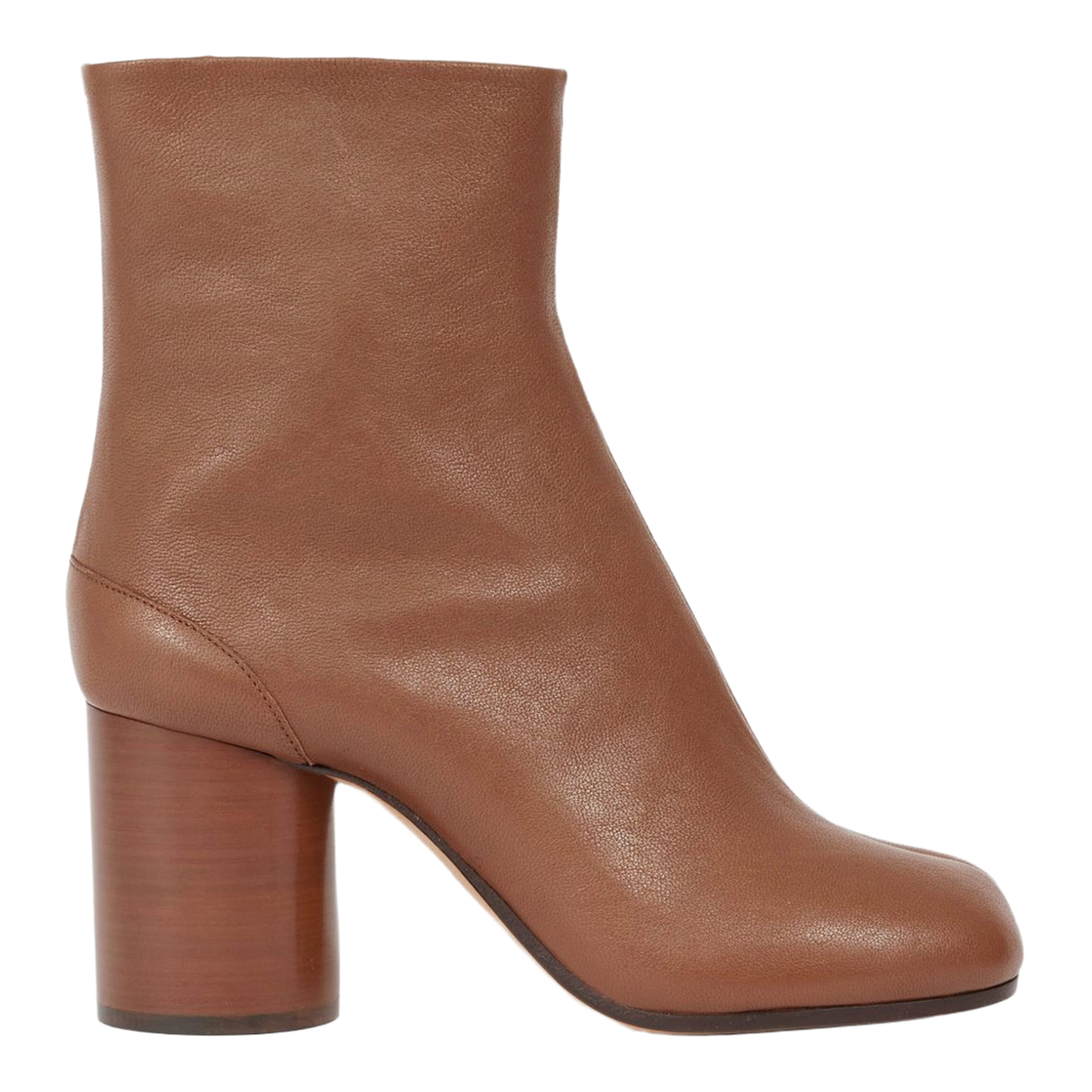 Brown Lambskin Leather Tabi Chelsea Boots