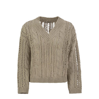 Cable & Mesh Jute and Cotton Jersey