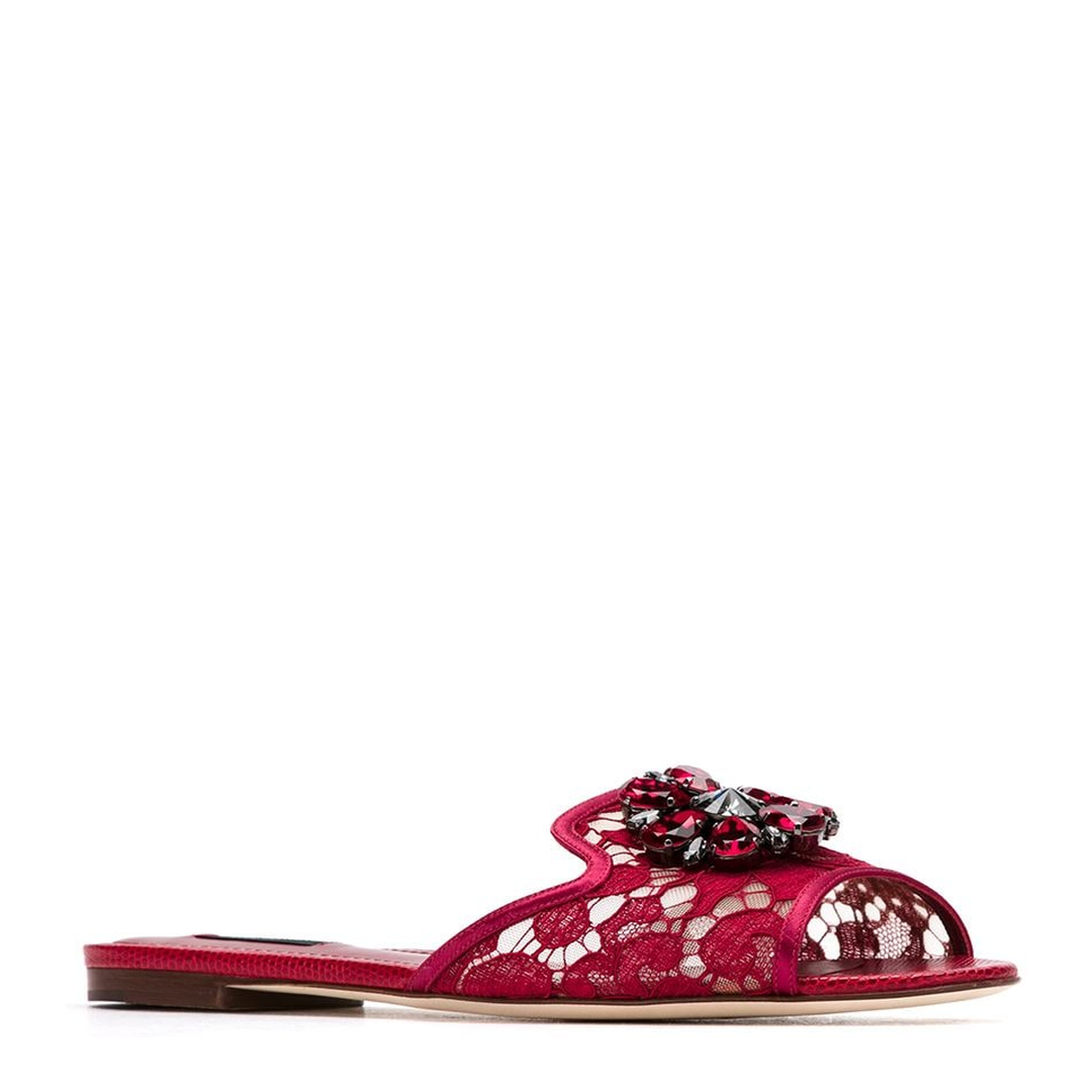 Red Crystal Lace Sandals