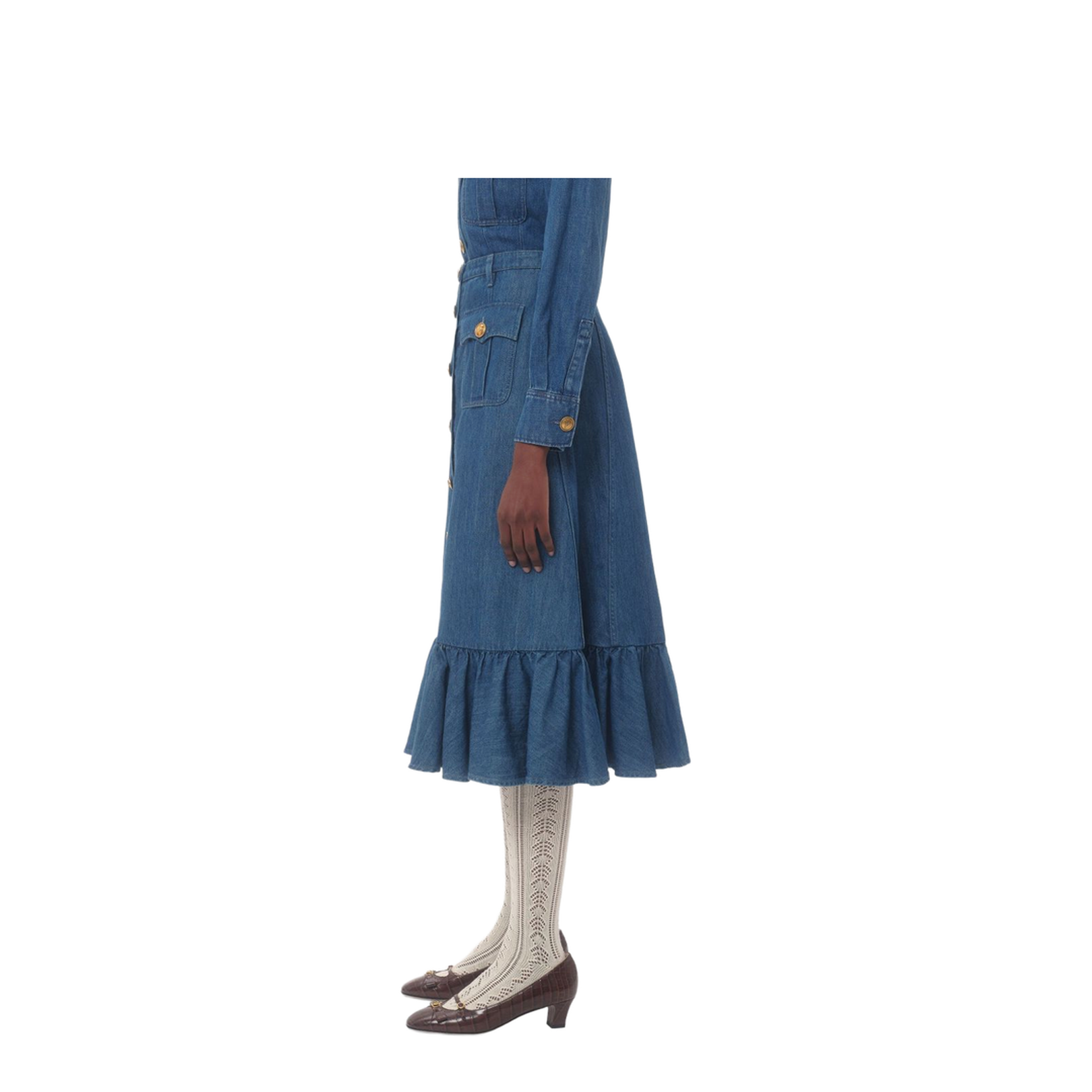 Denim Midi Skirt
