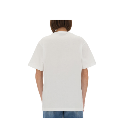 Cotton Jersey T-Shirt with Print in White