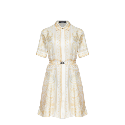Belted Silk Dress Gold