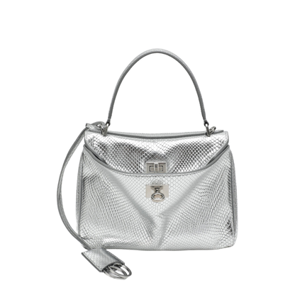 MAYFEYR - Balenciaga - Mini Rodeo Bag In Shiny Silver Leather With Python Print - 7954562ABBQ1401