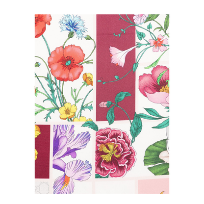 Printed Silk Twill Carré in Bordeaux and Multicolor