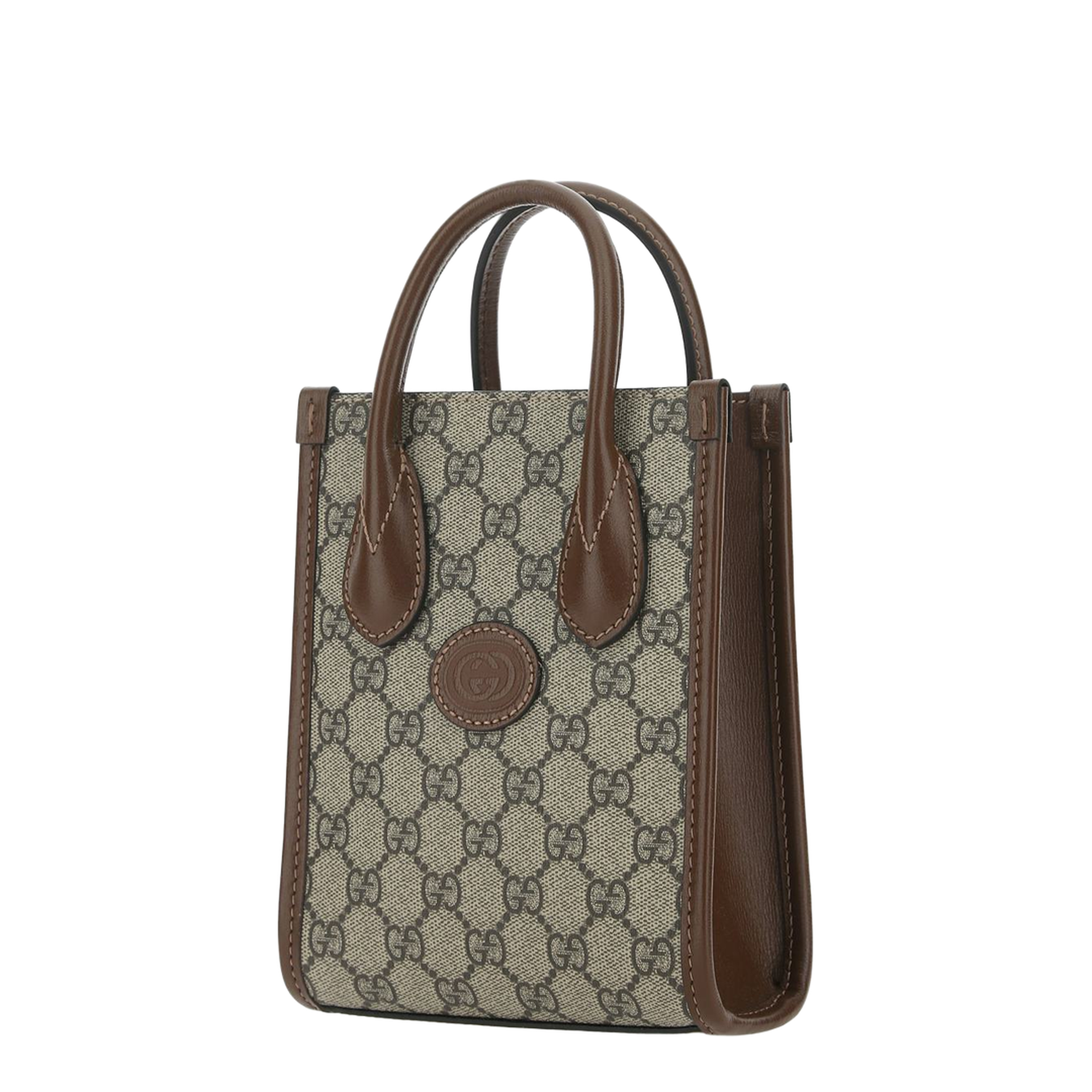 Ophidia Small Canvas Tote Bag - Brown