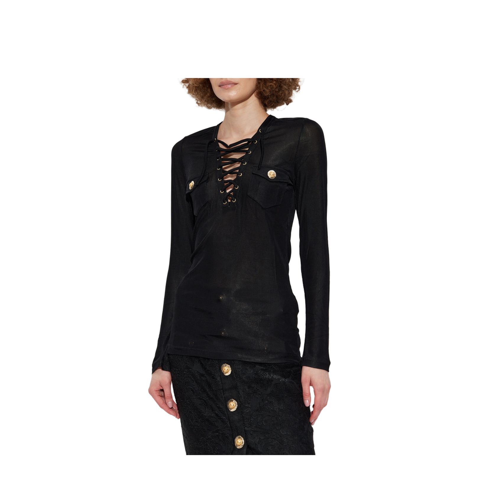 Tied Long Sleeve Short Top