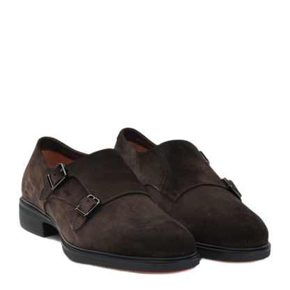 MAYFEYR - Santoni - Suede Double Buckle Loafers - MGEO18949NEAXGEXT50T50