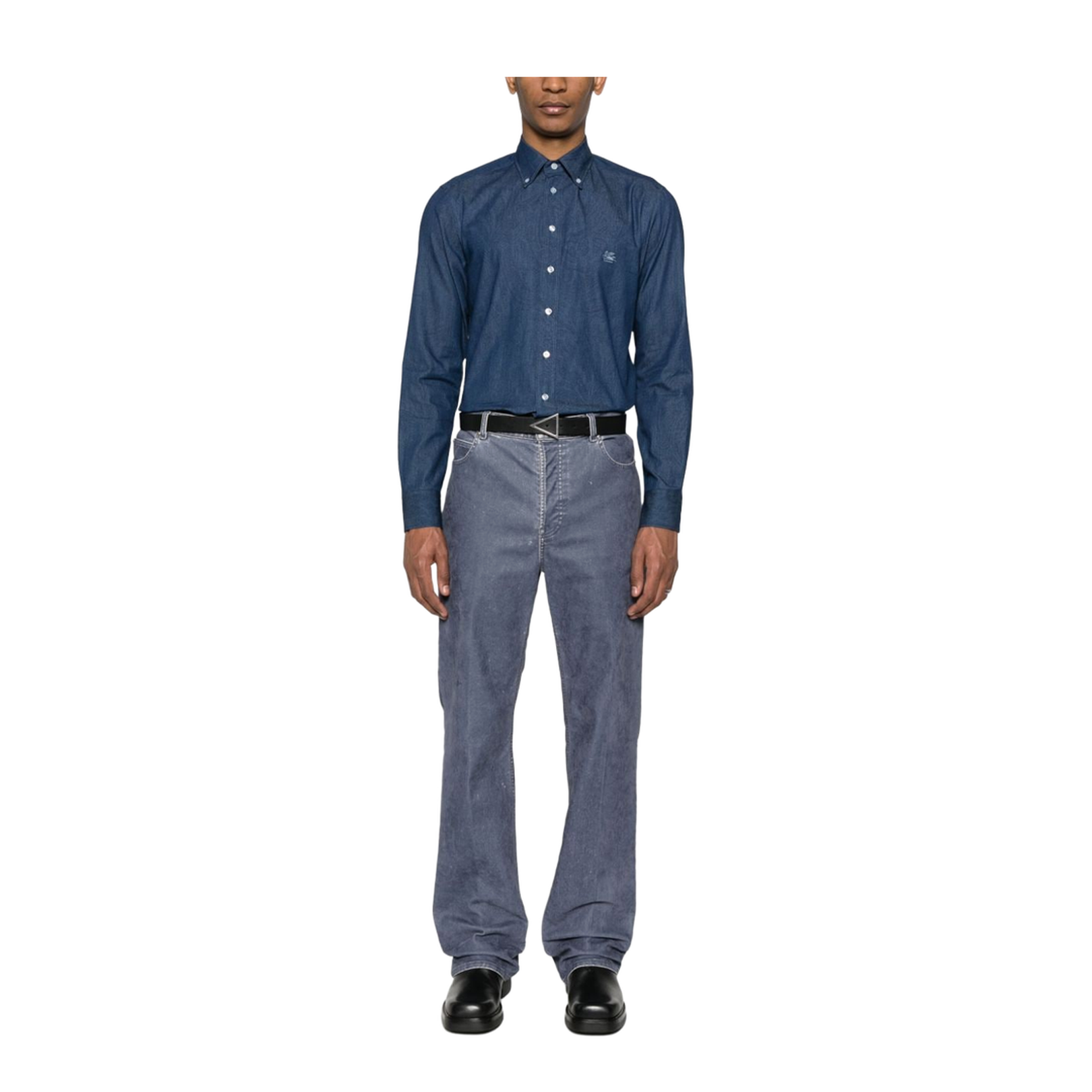 Indigo Blue Cotton Paisley Print Shirt