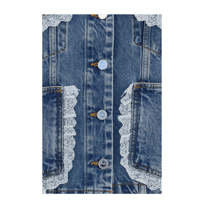 MAYFEYR - Ganni - Rigid Denim Jacket With Lace Details - A1010200569