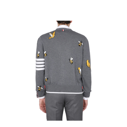 Cardigan with Birds and Bees Inlays