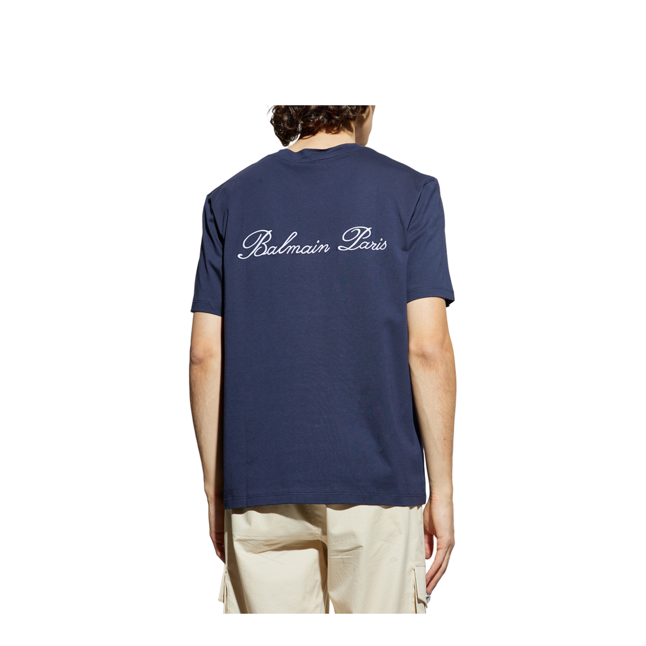 Marine Blue Embroidered Signature T-shirt