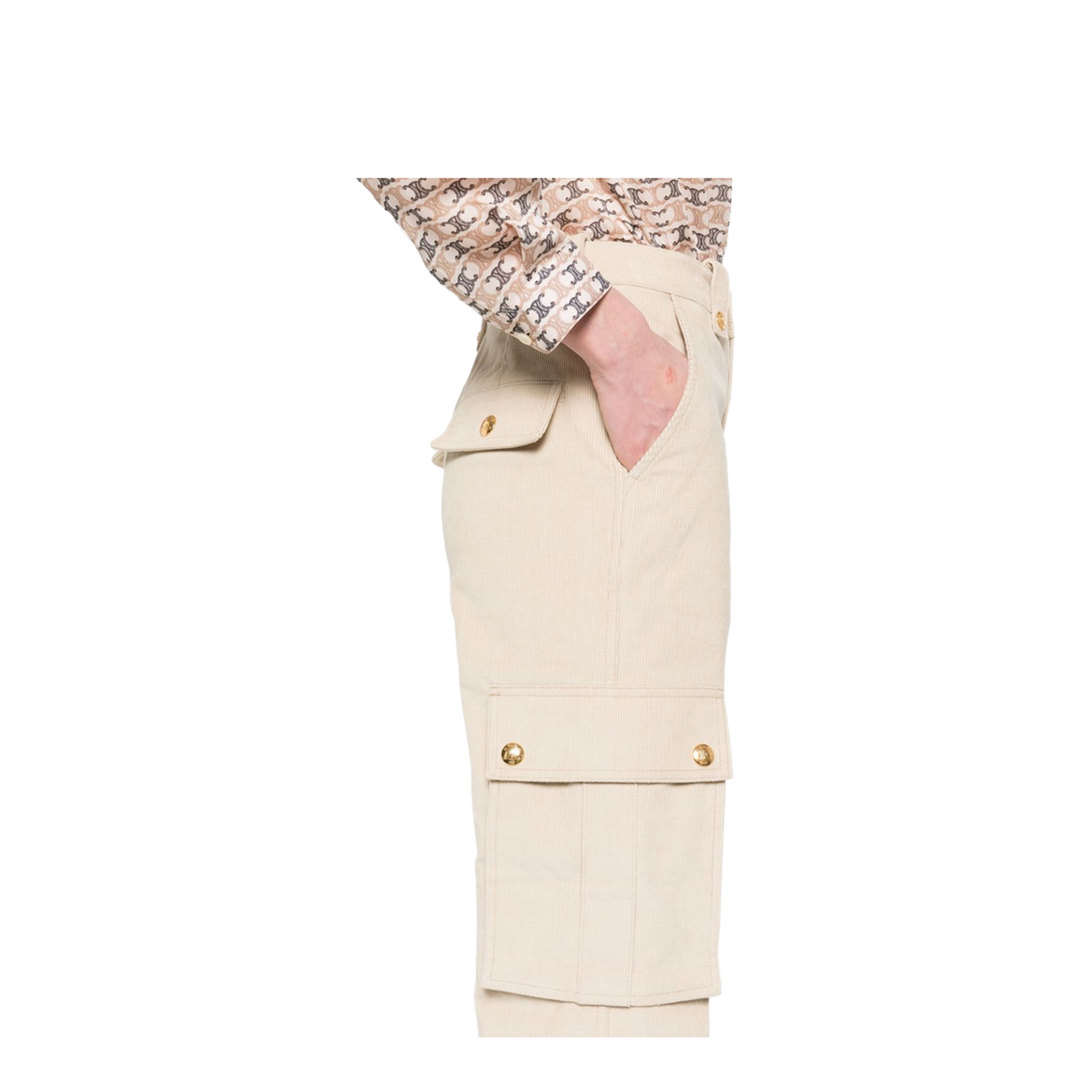 Cotton Cargo Trousers in Natural