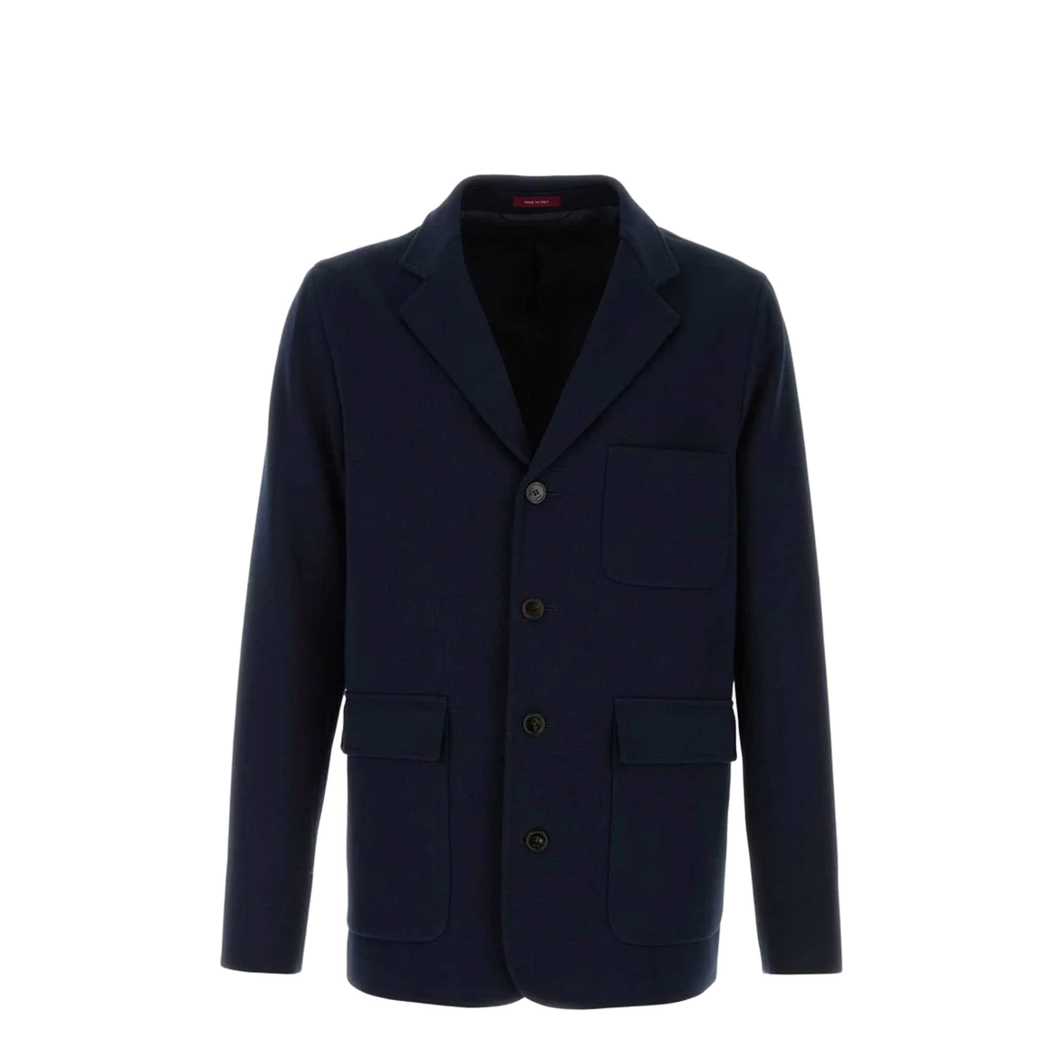 Single-breast Cotton Jersey Jacket in Dark Blue