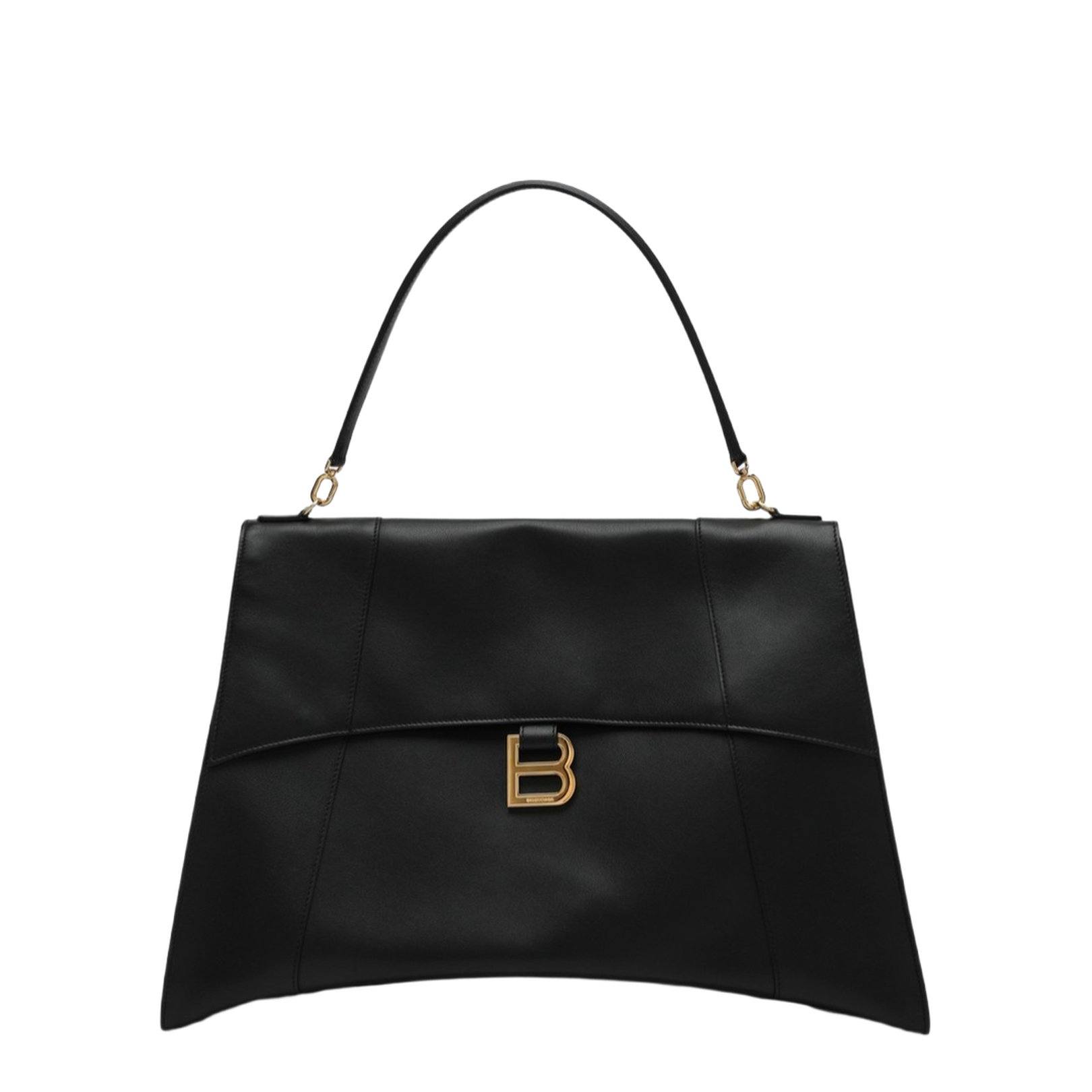 Curved Base Bag with Detachable Leather Handle