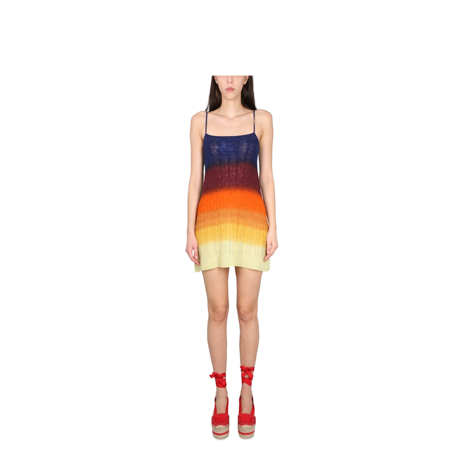 Shaded Braided Wool Mini Dress