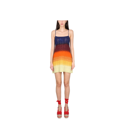 Shaded Braided Wool Mini Dress