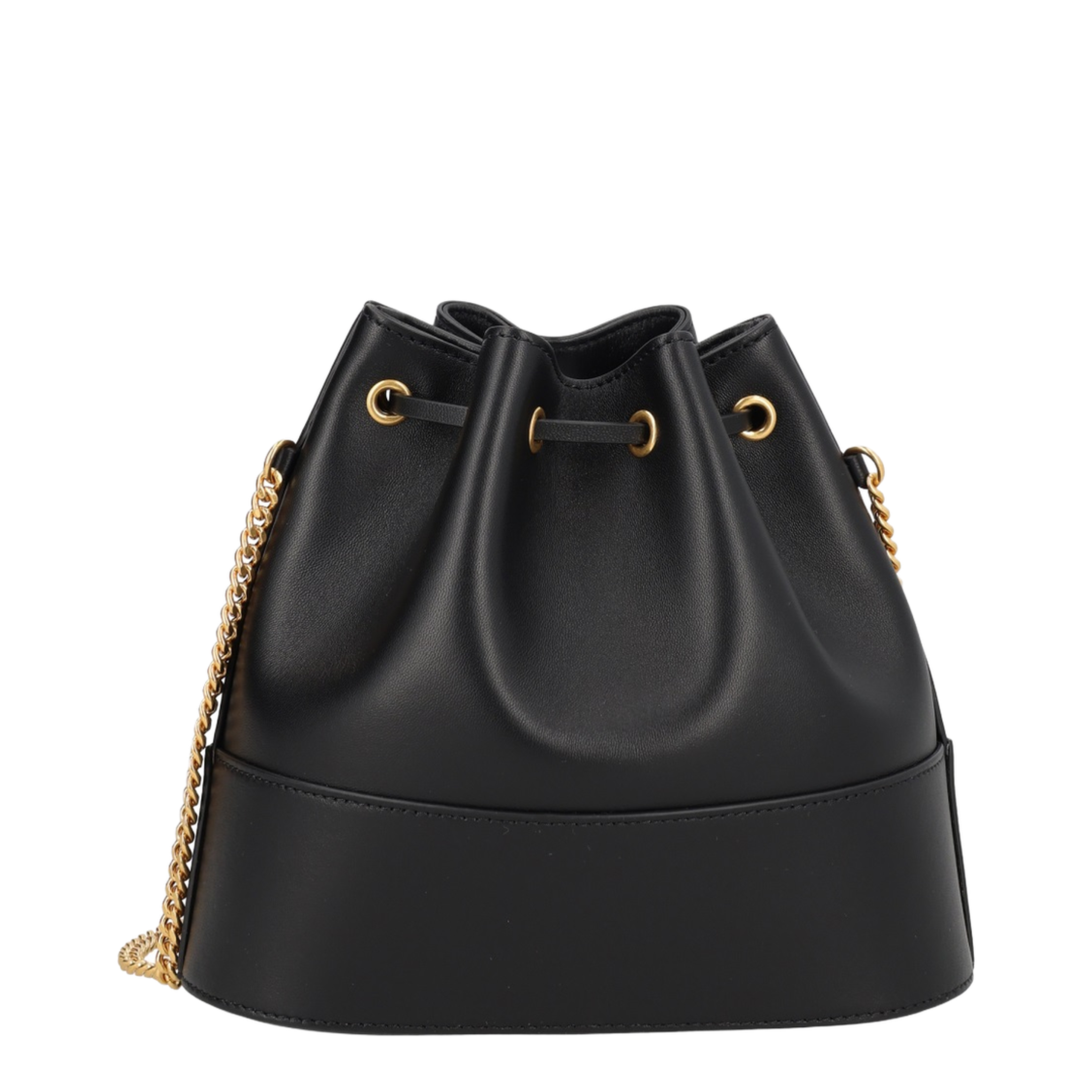 Mini Drawstring Vlogo Signature Nappa Antique Brass Logo