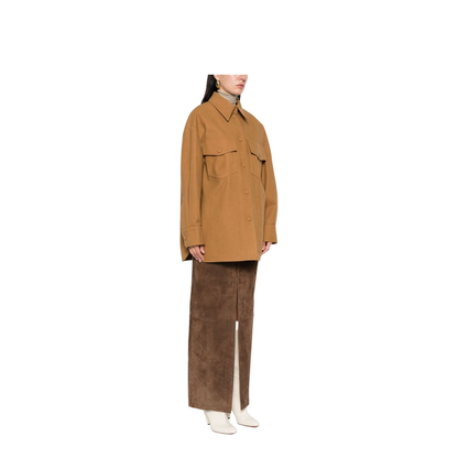 Faux Suede Leather Overshirt
