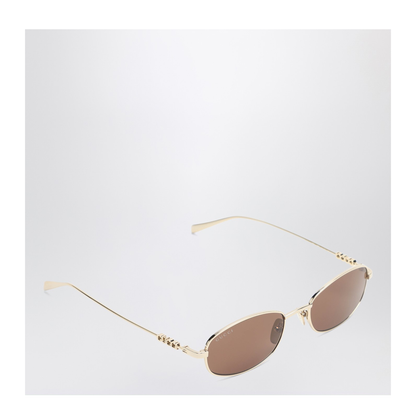 Oval Gold/Brown Sunglasses