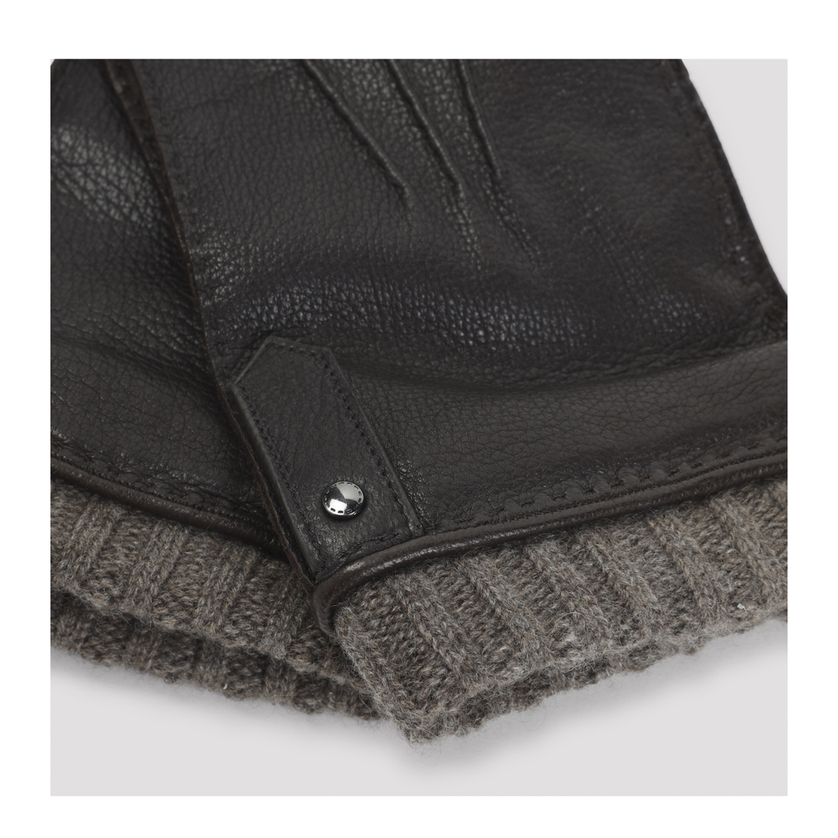 MAYFEYR - CANALI - Black Deer Leather Gloves - GUA01ZF00035510