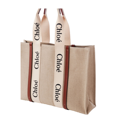 MAYFEYR - Chloè - Large Woody Tote Bag In Linen - CHC22AS382I26