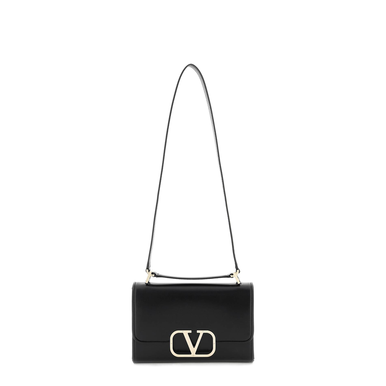 VLogo Leather Shoulder Bag