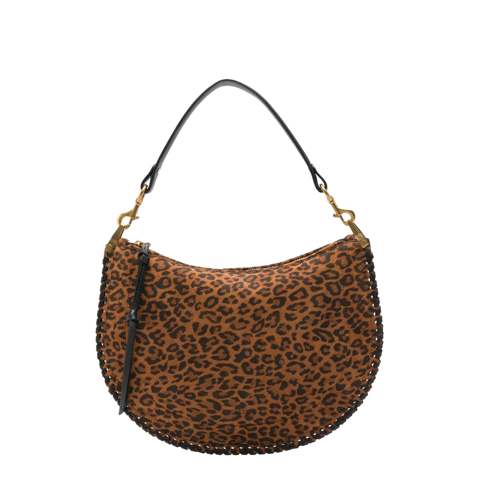 Cognac Brown Top Zip Bag