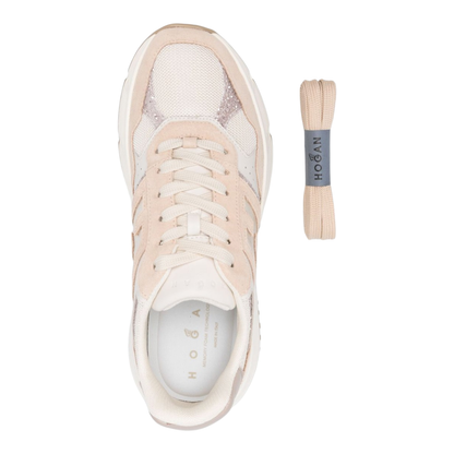 Blush Beige Front Lace-Up Fastening Chunky Sole