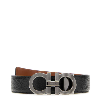 MAYFEYR - Ferragamo - Black Leather Reversible Belt - 670574786347NERONEWCOGNAC