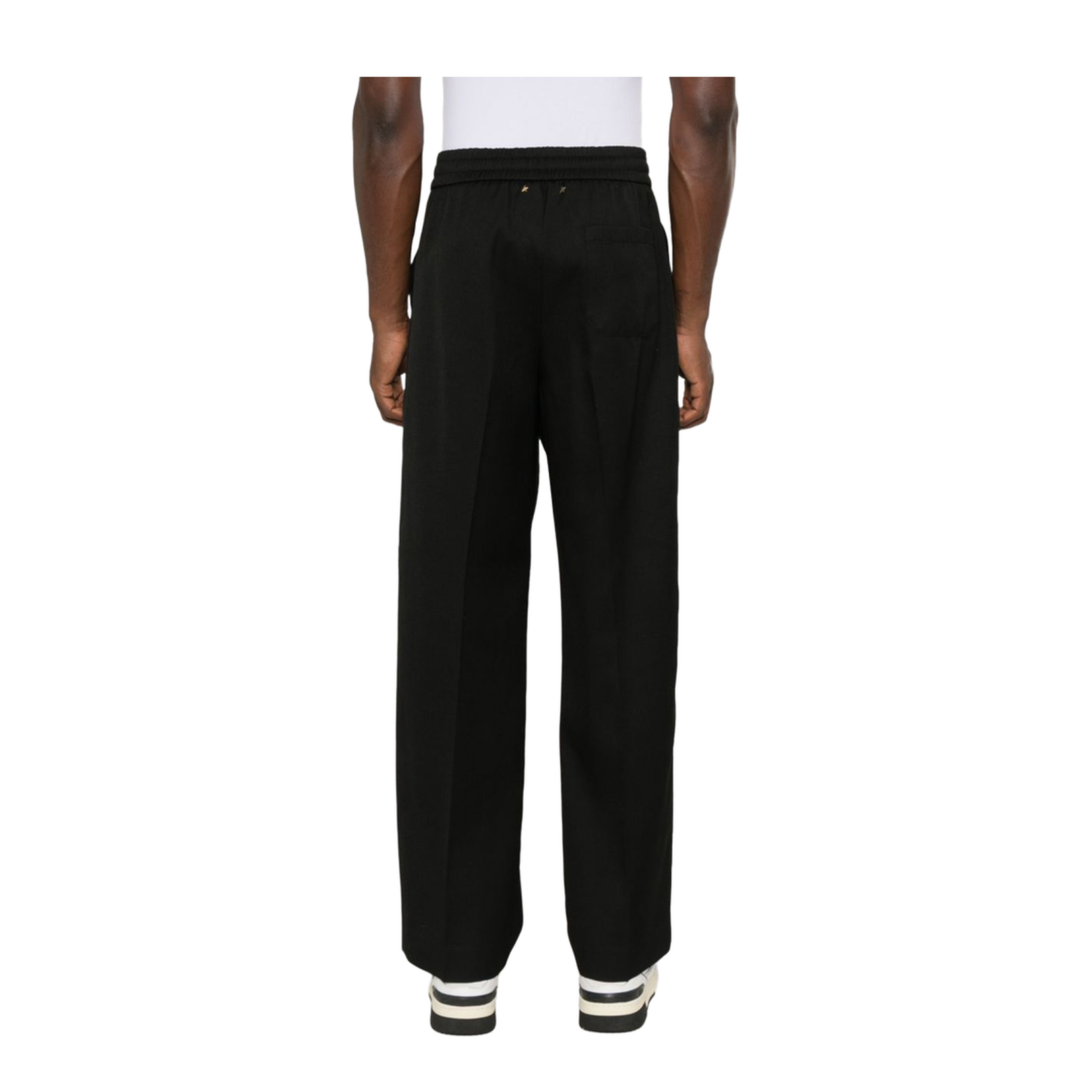 Black Wool Gabardine Trousers