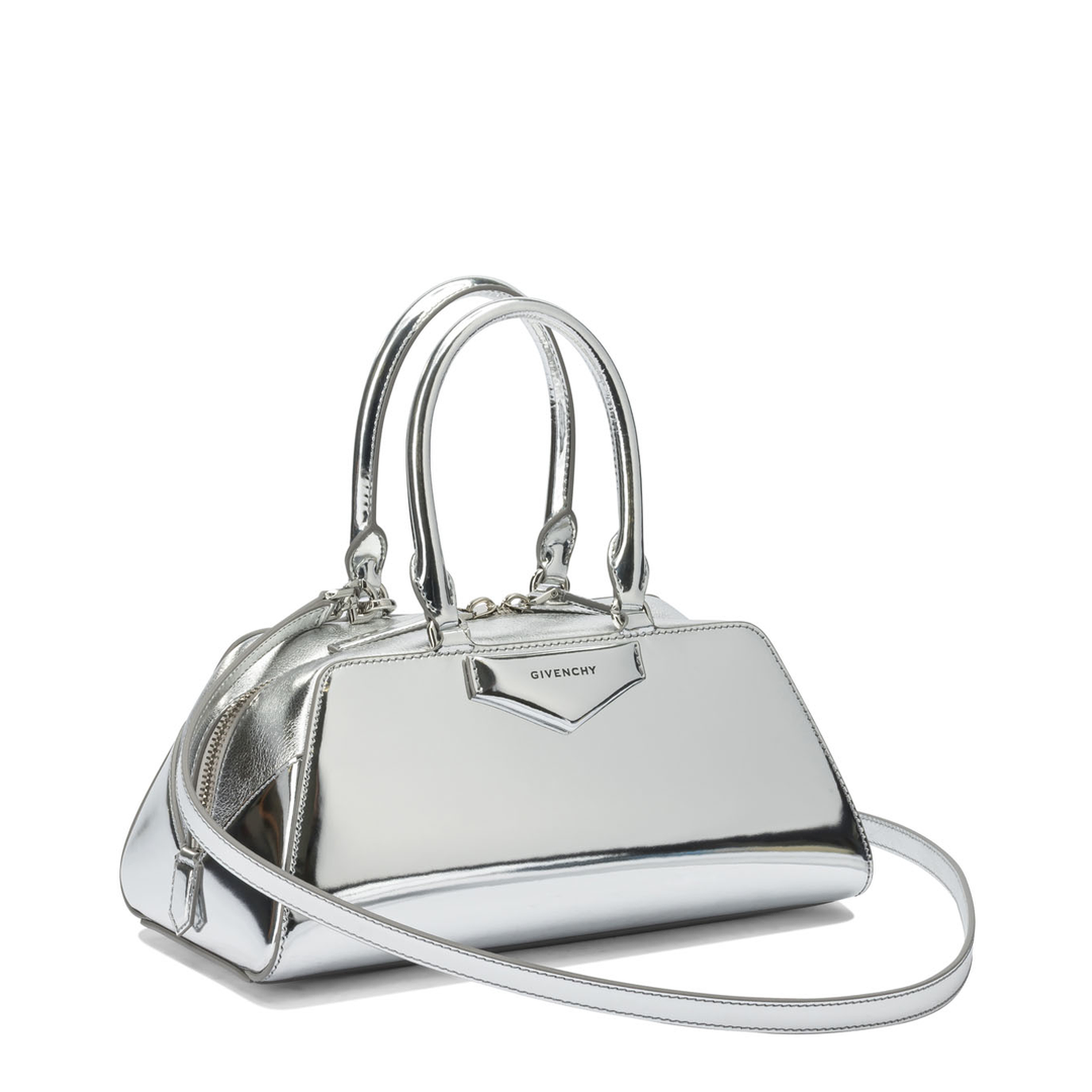 Small Antigona East-West Bag in Laminated Leather