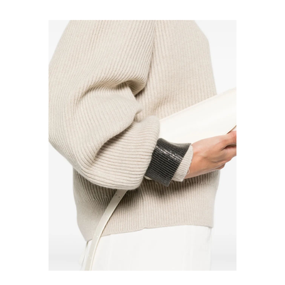 MAYFEYR - Brunello Cucinelli - Ribbed Sweater With Jewel Cuffs - M12723300