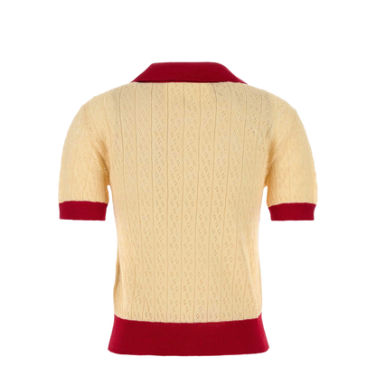 Two Tone Linen Blend Polo Shirt