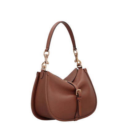 Pony Medium Shoulder Bag Leather Brown