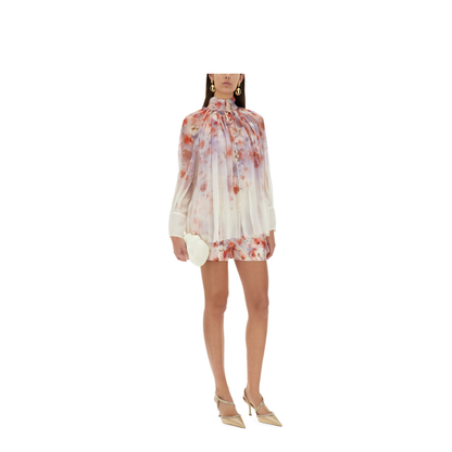 Crush Blouse With Floral Print