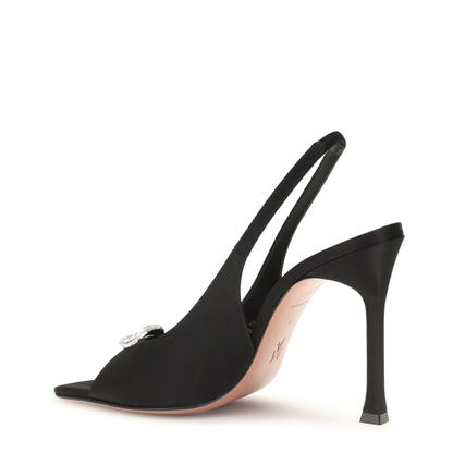 MAYFEYR - Amina Muaddi - Mini Camelia Slingback Sandals - 18S366732MINBLACKSATIN