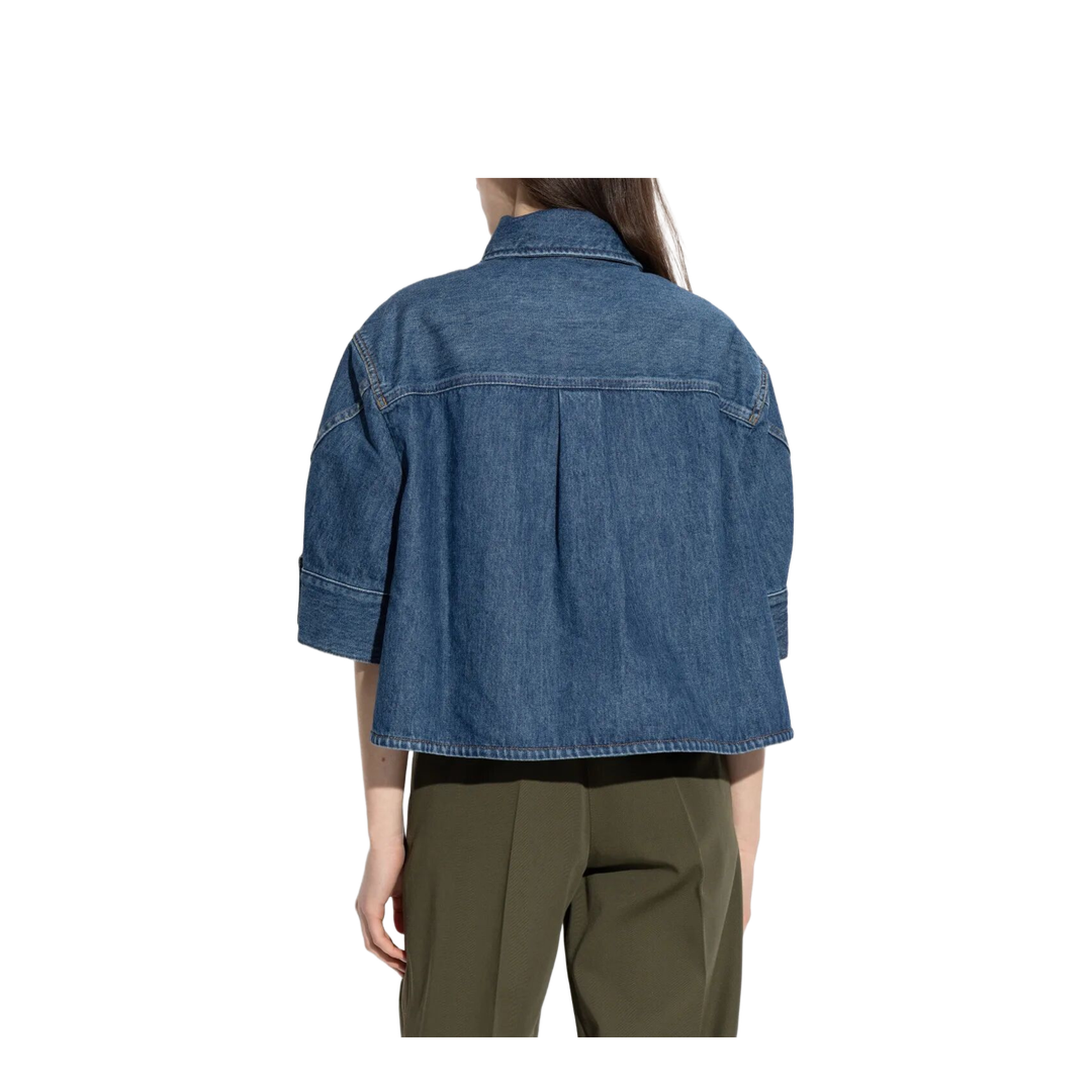 MAYFEYR - Givenchy - Cropped Cocoon Shirt In Medium Denim - BW61J7517B