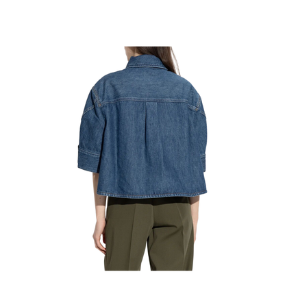 MAYFEYR - Givenchy - Cropped Cocoon Shirt In Medium Denim - BW61J7517B