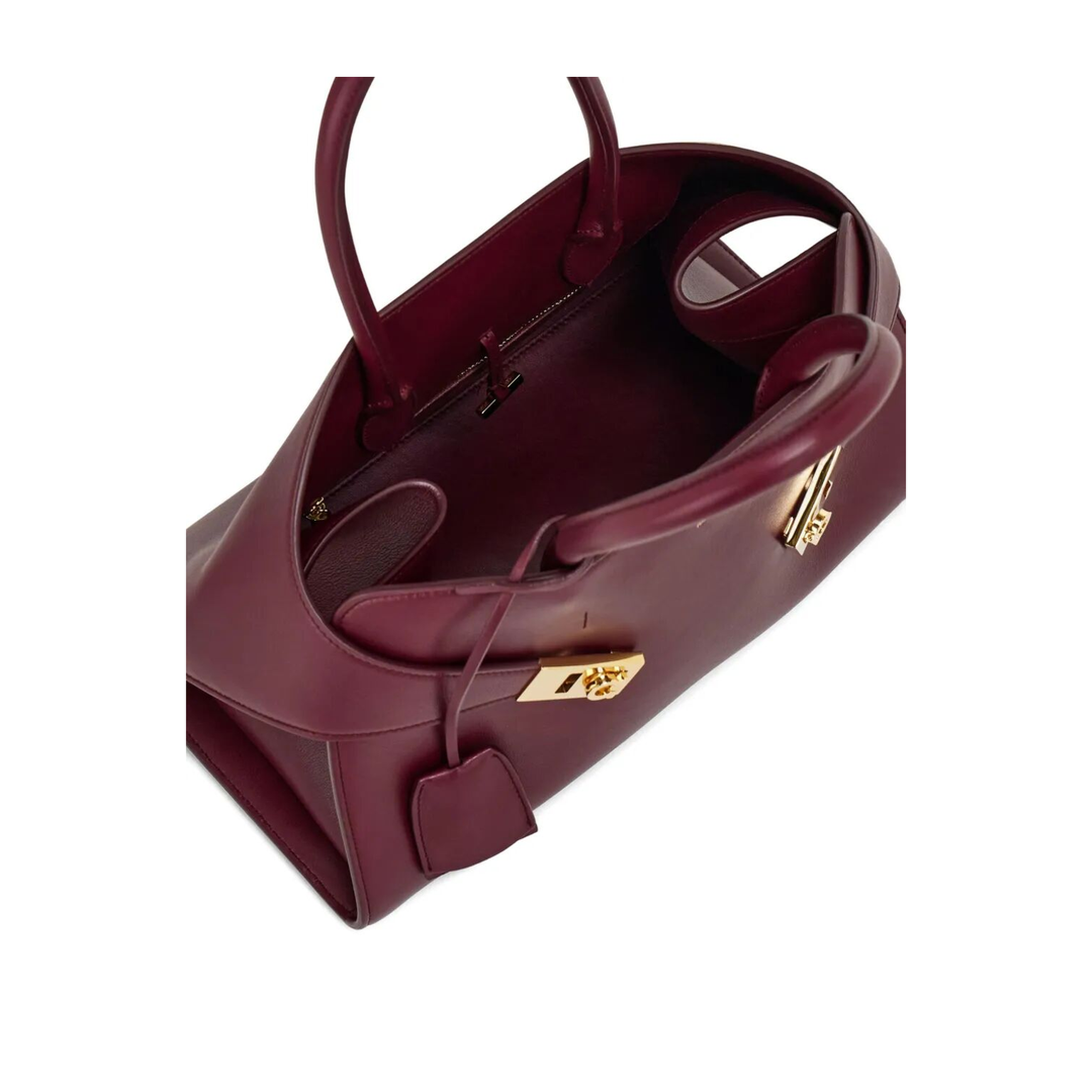 Hug M Handbag Leather Plum