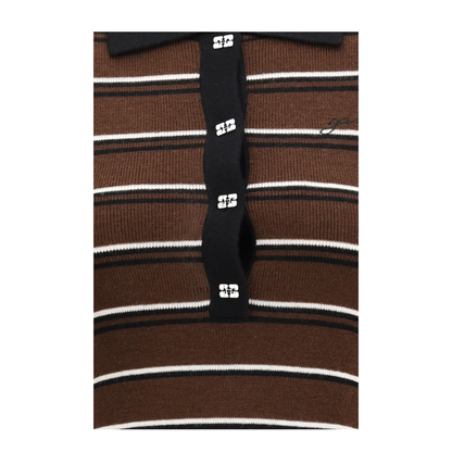 MAYFEYR - Ganni - Striped Wool Polo Dress - A1030660999