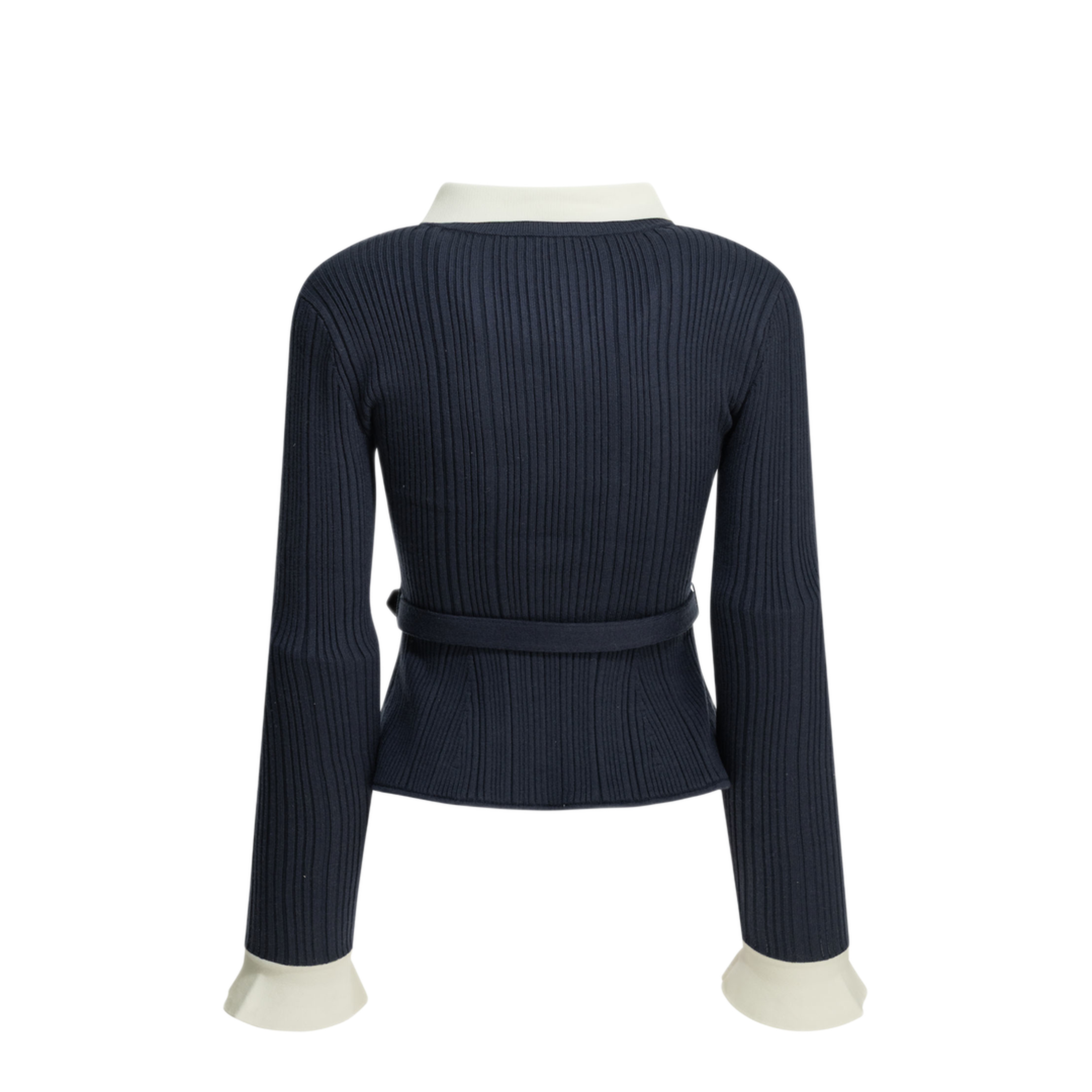 MAYFEYR - Self Portrait - Woven Knit Cardigan - PF26131CNNAVY