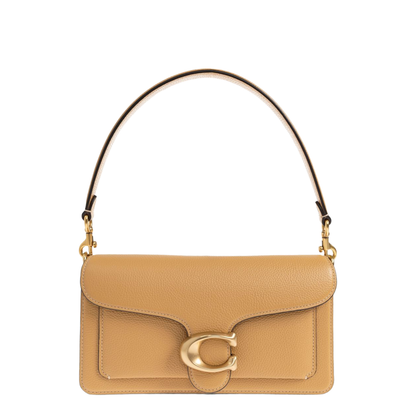 Tabby 26 Polished Pebble Leather Shoulder Bag - Brass/Biscuit