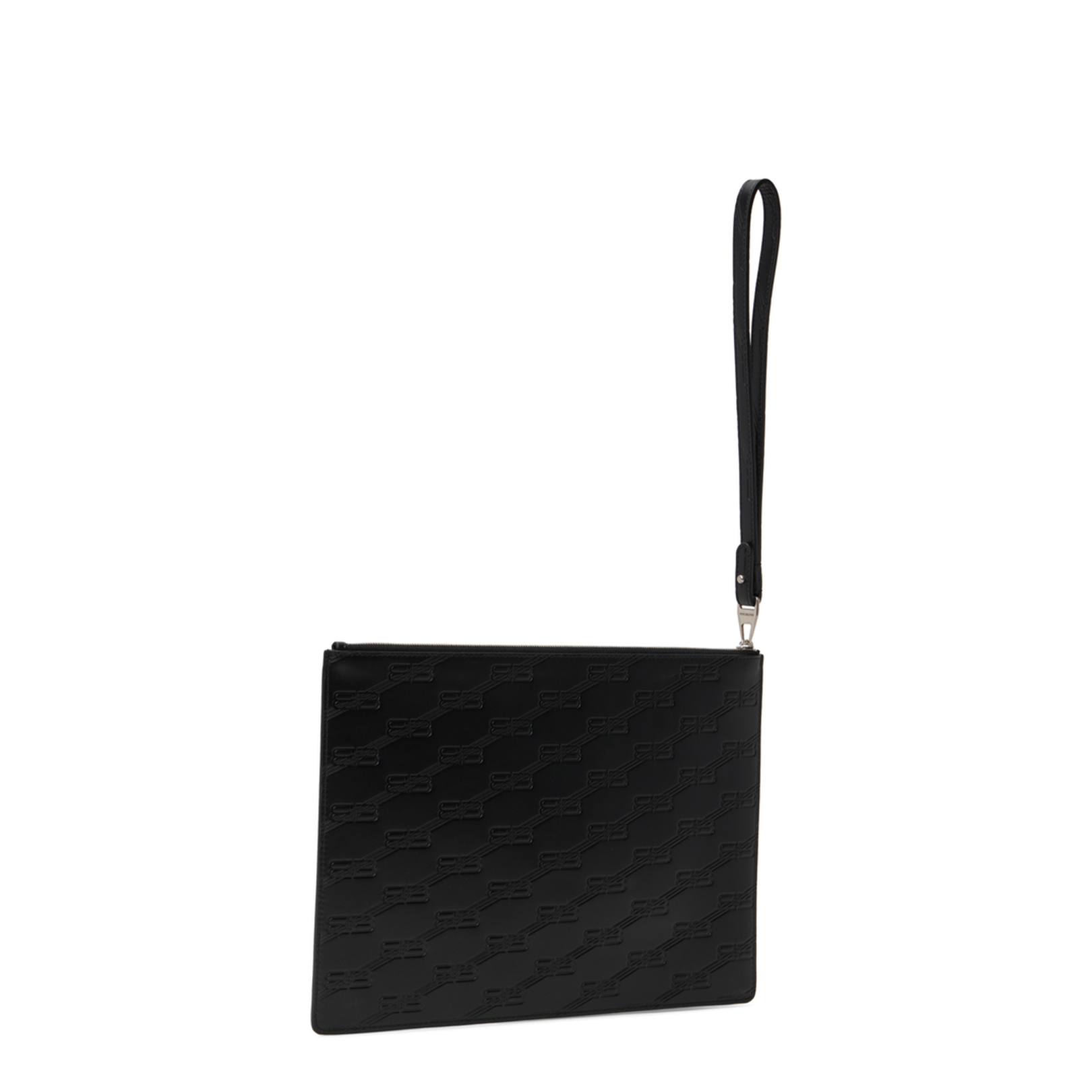 Zippered Wristlet with Distressed Hardware and Embossed Logo