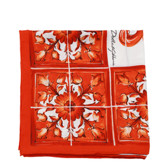 Majolica-Print Silk Twill Scarf